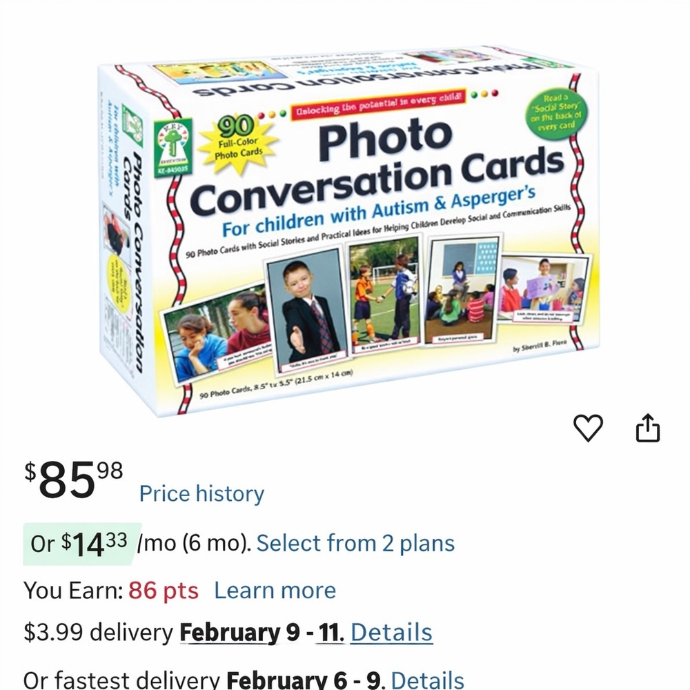 Photo Conversation Cards for Children with Autism & Asperger’s